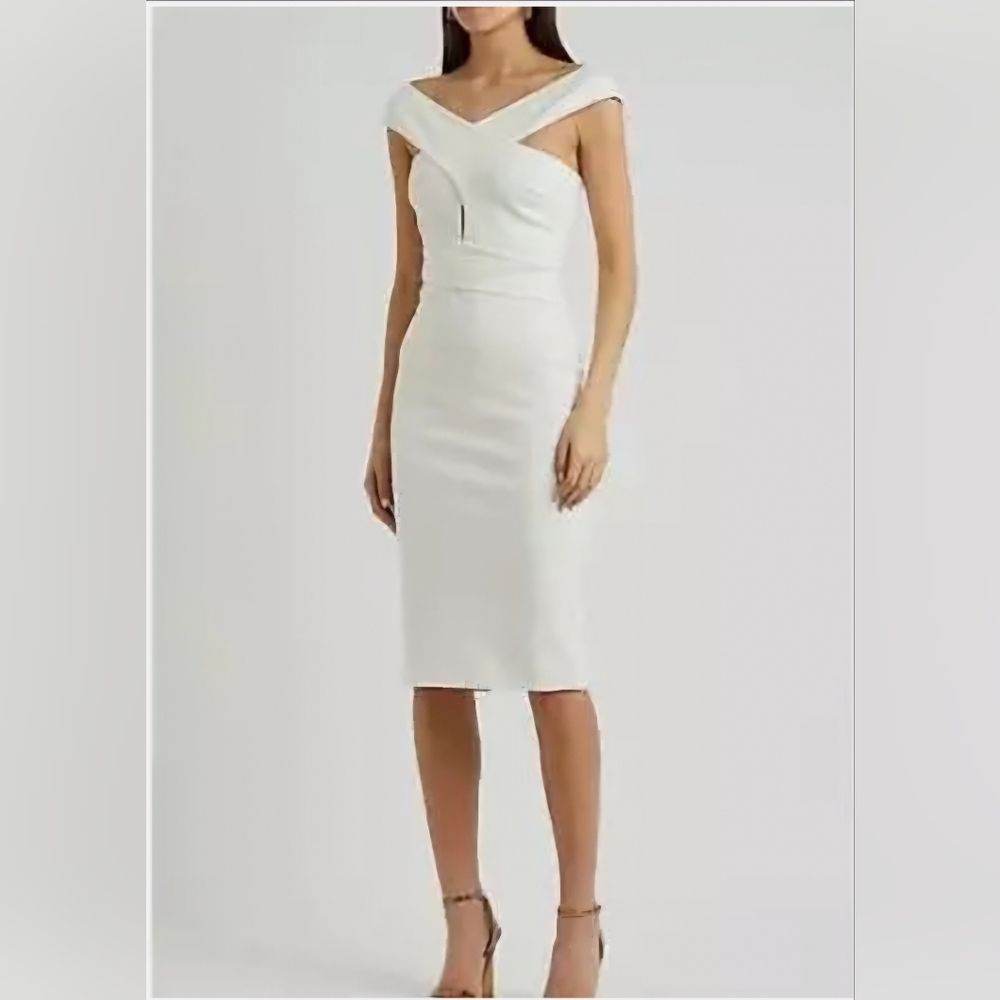 #243 Lavish Alice Elegant White Off-Shoulder Dress NWT